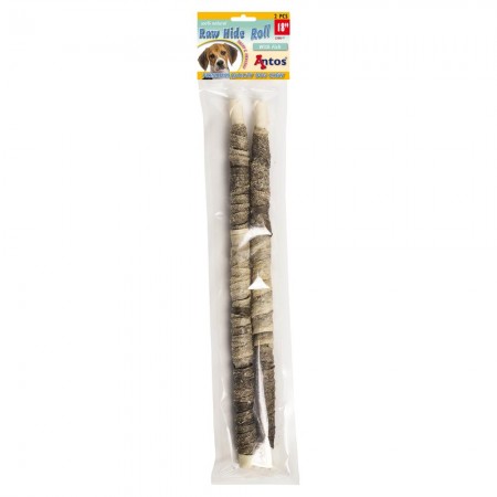 Raw Hide White + Fish Roll 18" 2 Stück